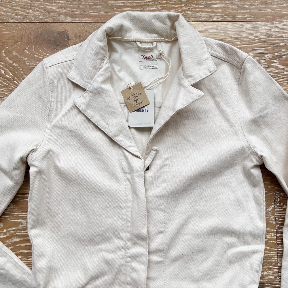 Faherty Overland Twill Jumpsuit Natural Off White Cream Size XS - Picture 9 of 11